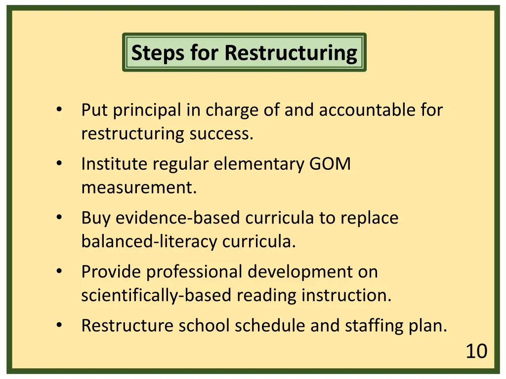 steps for restructuring