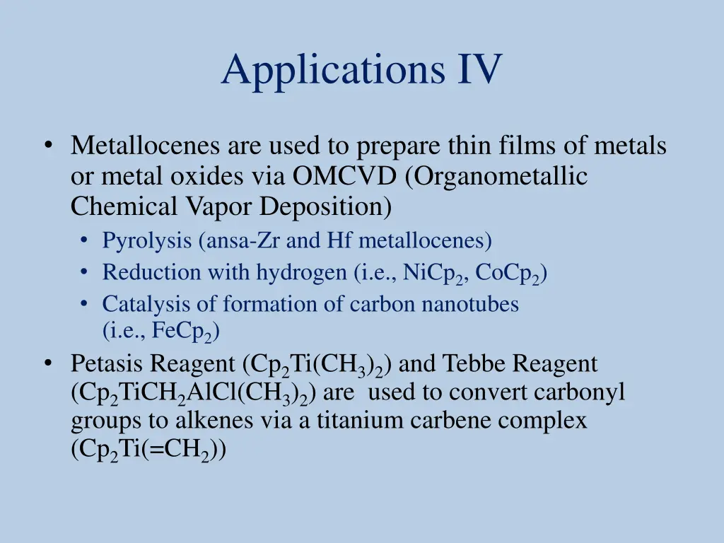 applications iv