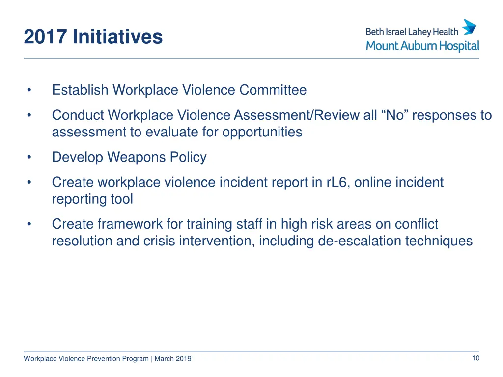 2017 initiatives