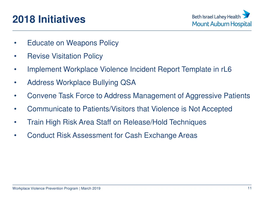 2018 initiatives