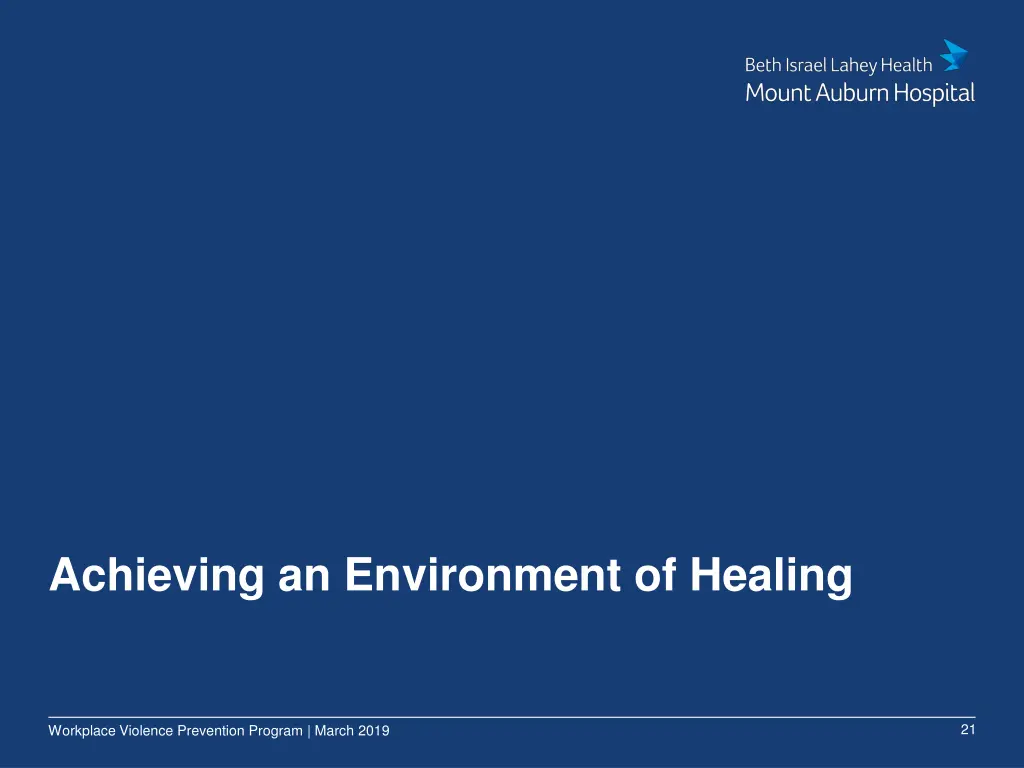 achieving an environment of healing