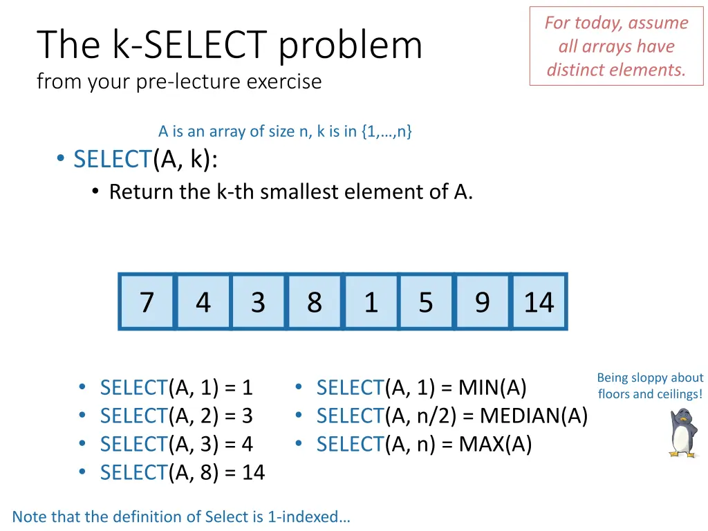 for today assume all arrays have distinct elements