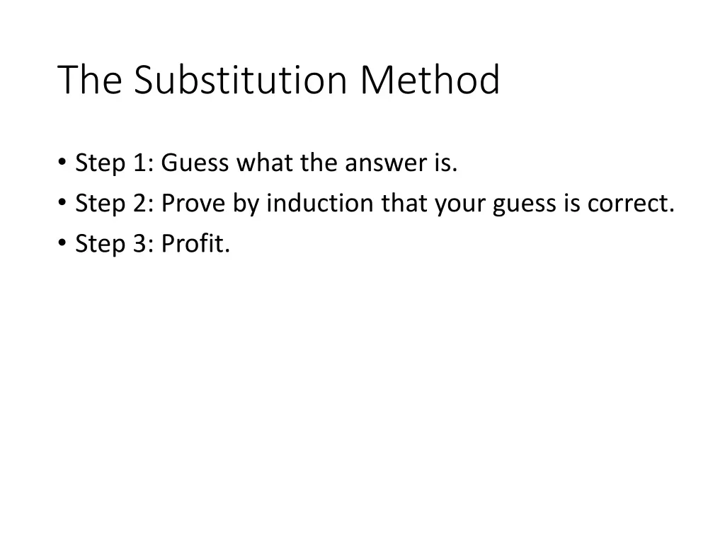 the substitution method