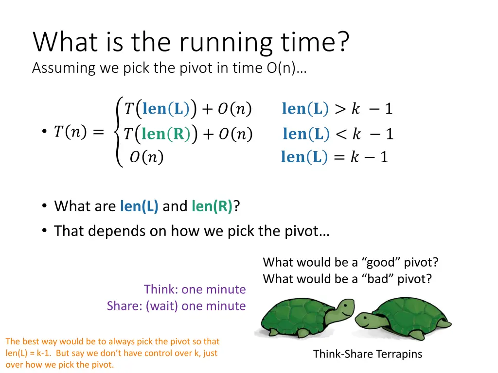 what is the running time assuming we pick