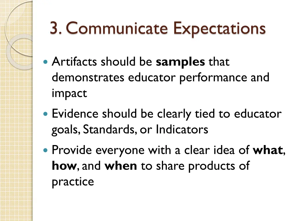3 communicate expectations