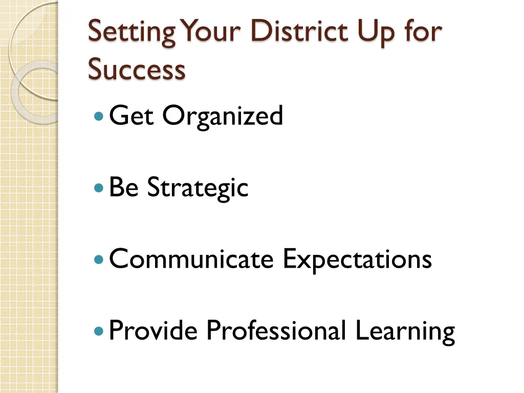 setting your district up for success get organized