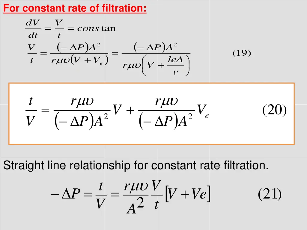 for constant rate of filtration