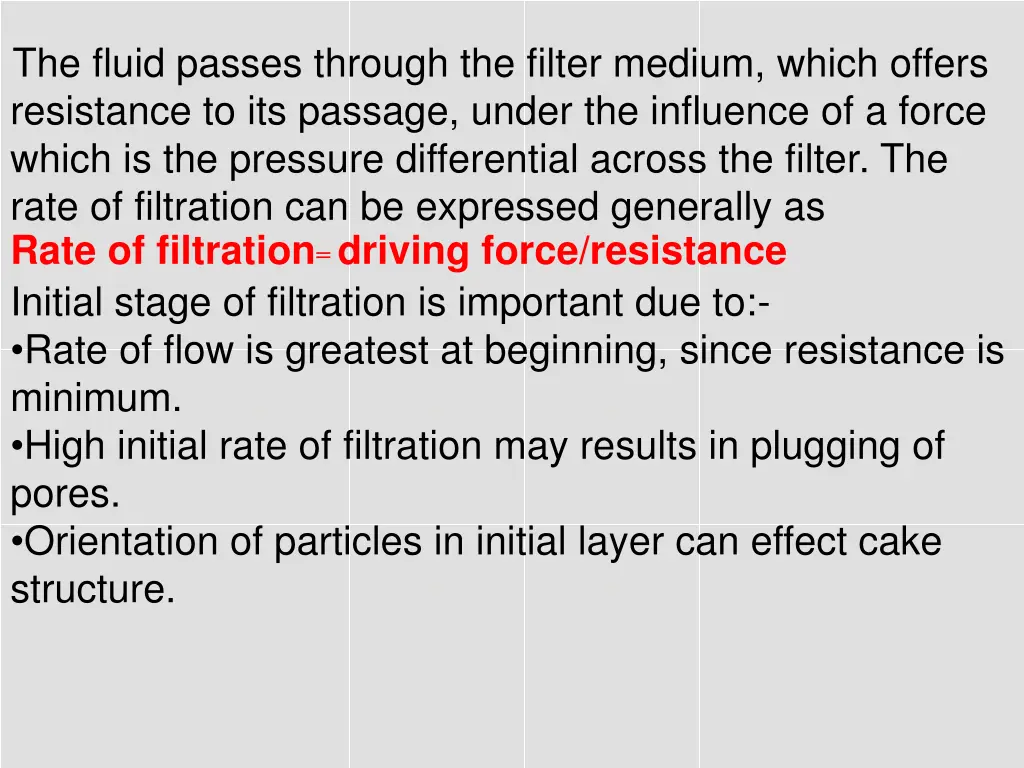 the fluid passes through the filter medium which