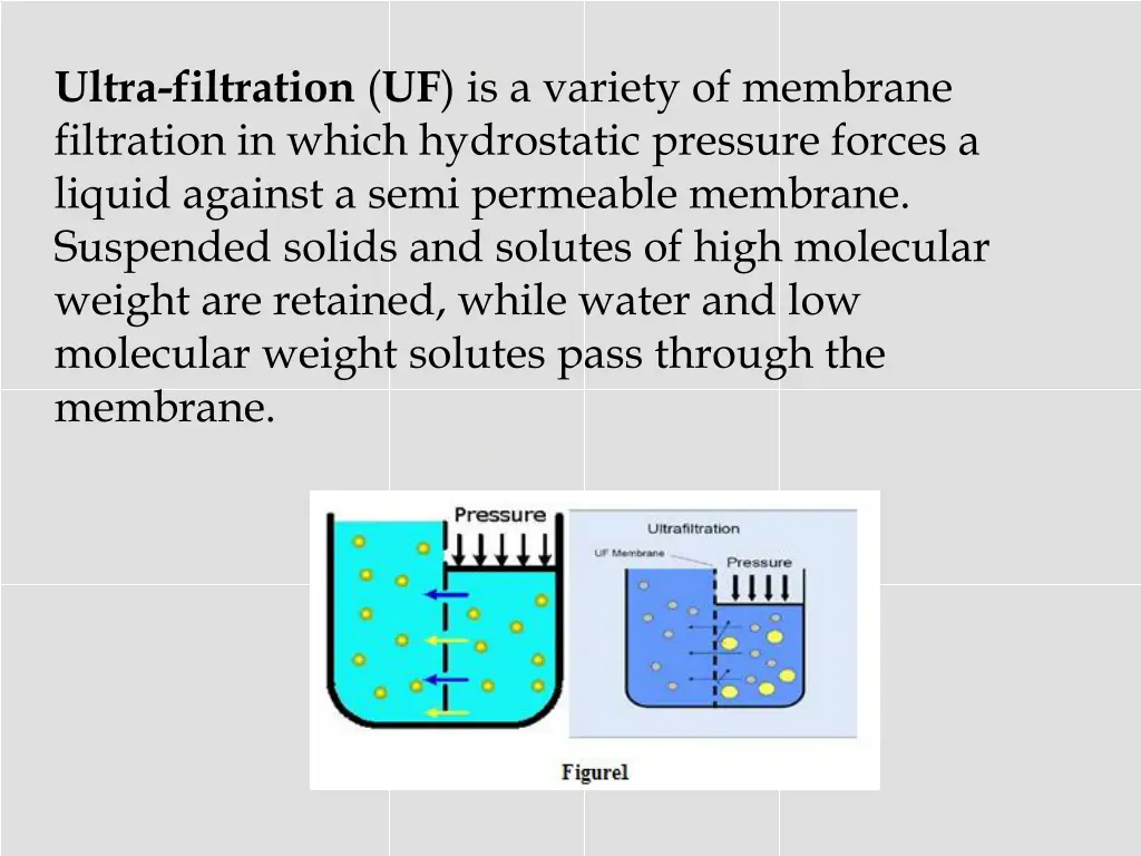 ultra filtration uf is a variety of membrane