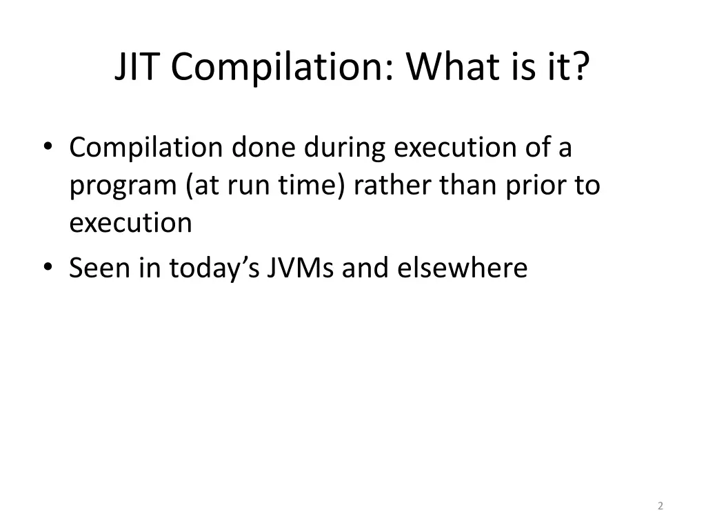 jit compilation what is it