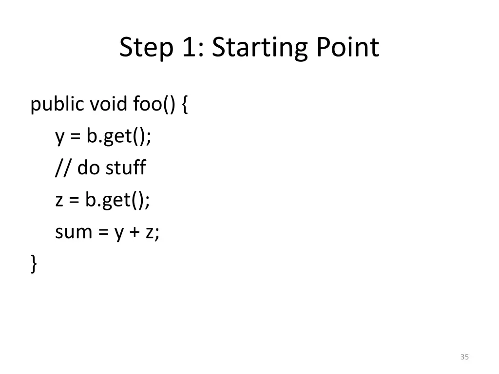 step 1 starting point