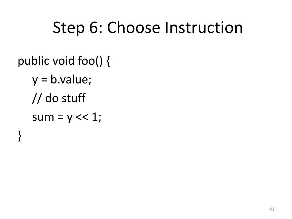 step 6 choose instruction