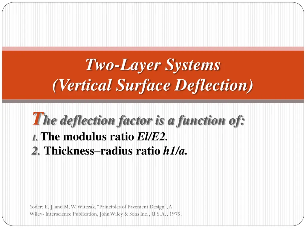 two layer systems vertical surface deflection