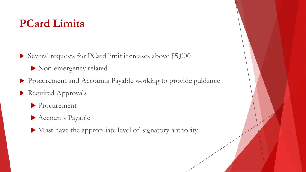 pcard limits 1