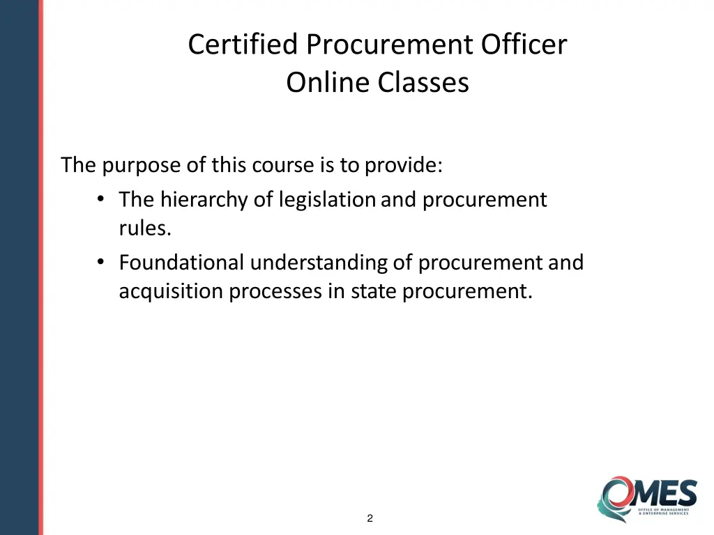 certified procurement officer online classes