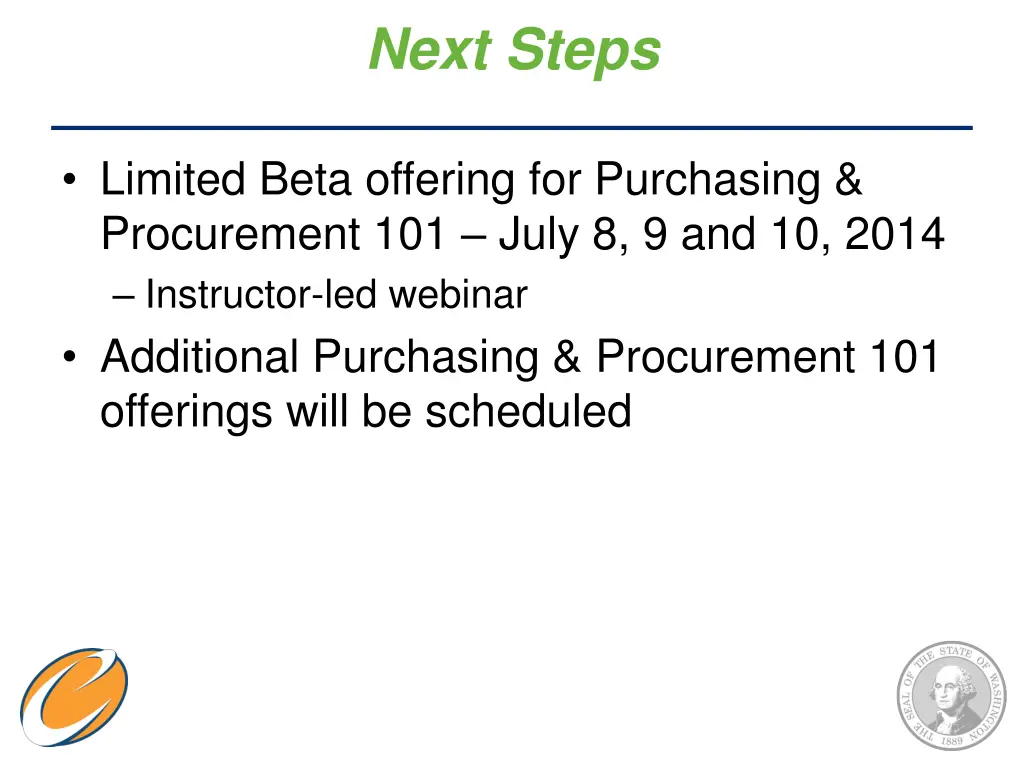 next steps