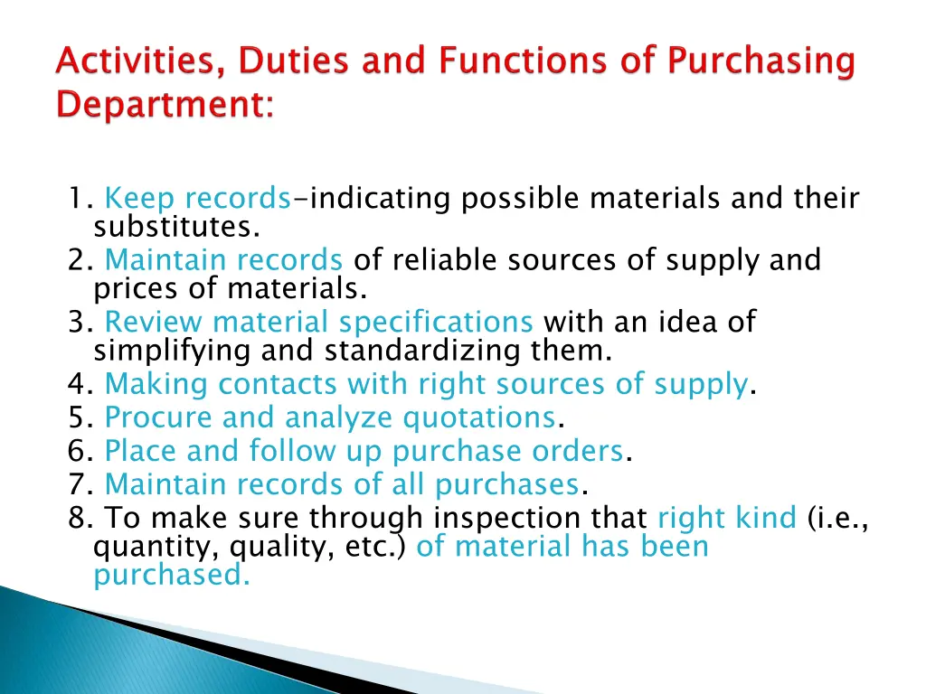 1 keep records indicating possible materials