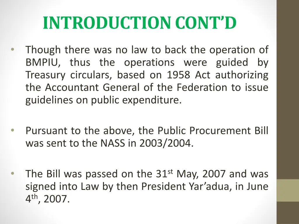 introduction cont d