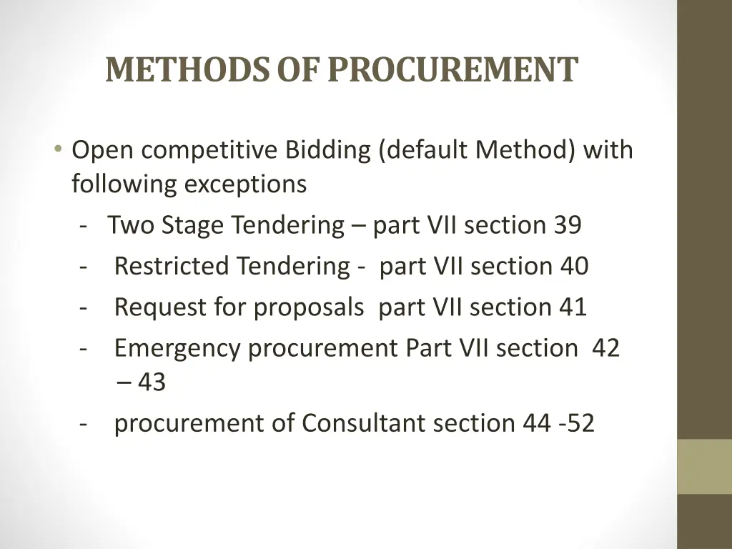 methods of procurement