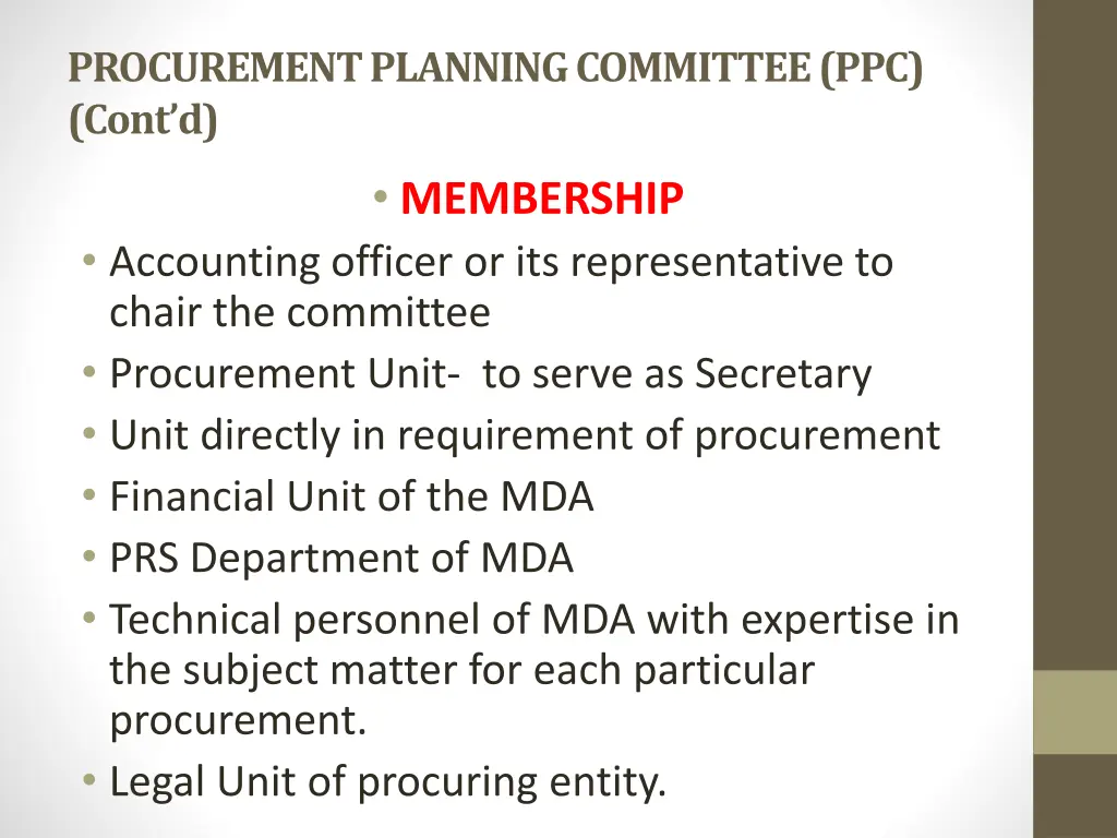 procurement planning committee ppc cont d 1