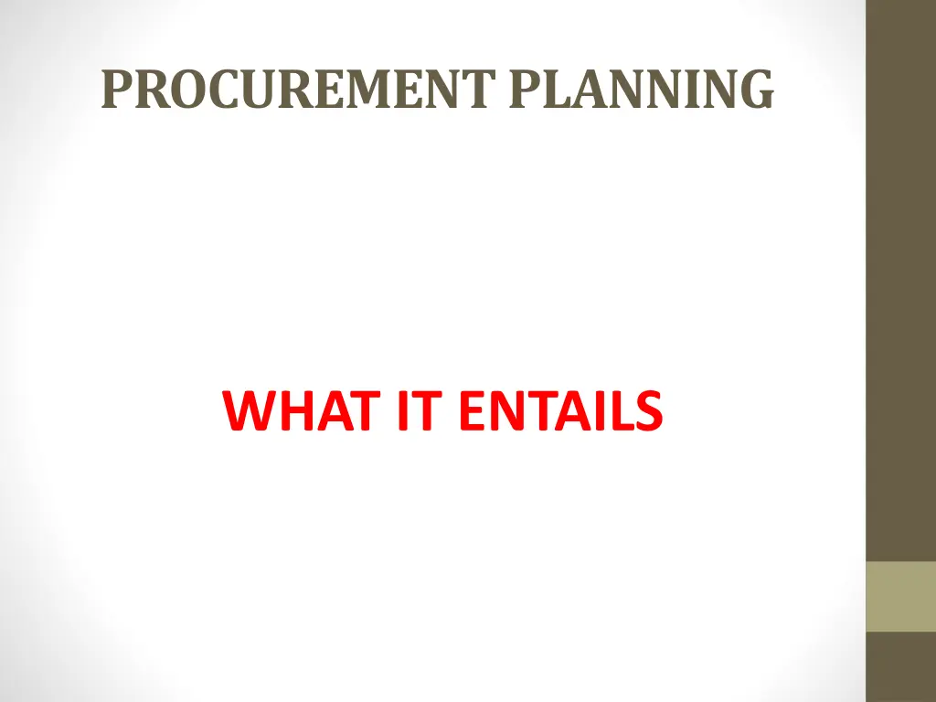 procurement planning