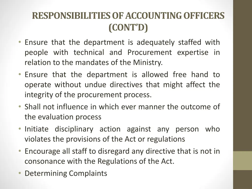 responsibilities of accounting officers cont d 1