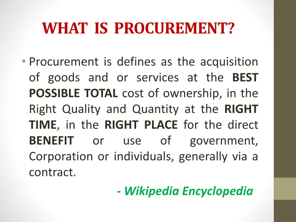 what is procurement