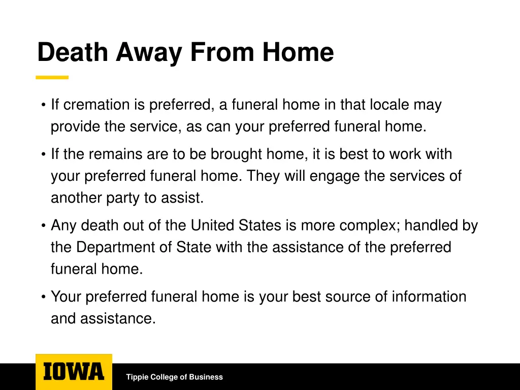 death away from home