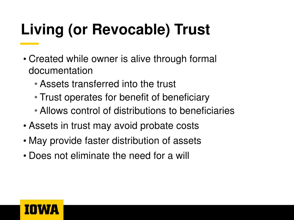 living or revocable trust