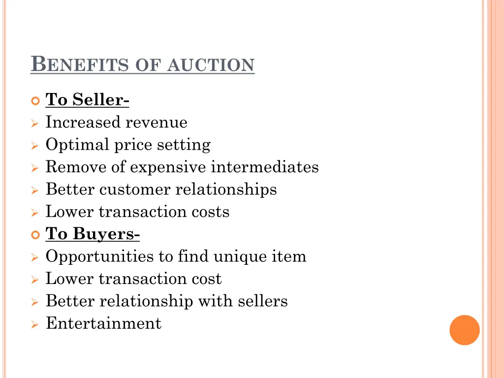 b enefits of auction