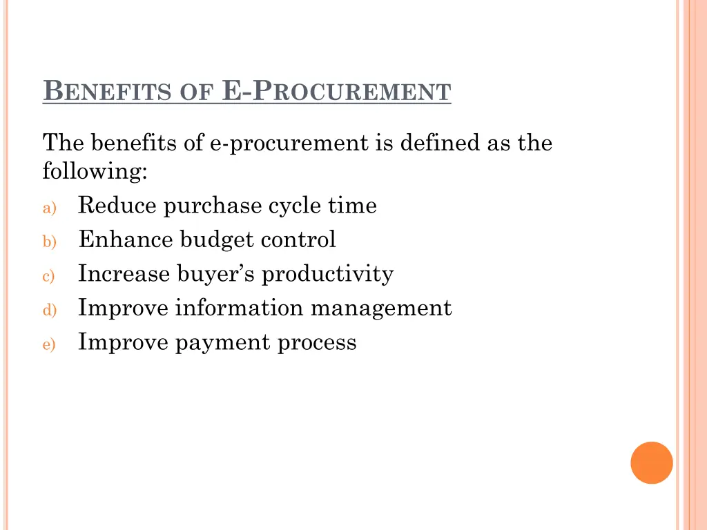 b enefits of e p rocurement