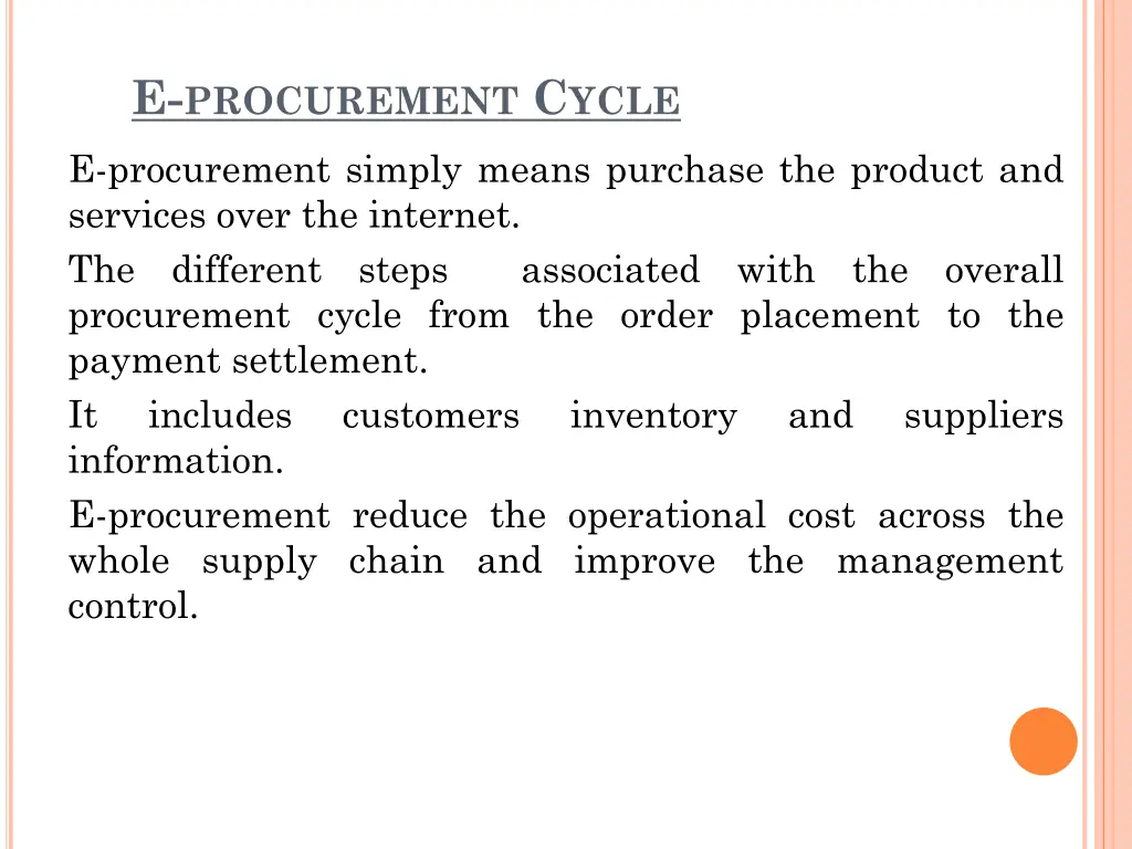 e procurement c ycle