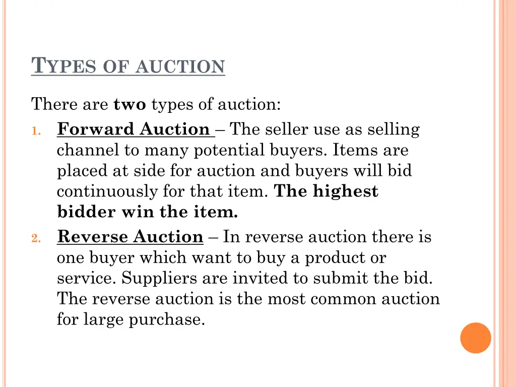 t ypes of auction