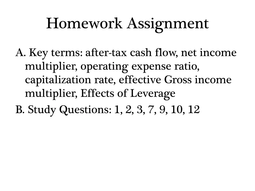 homework assignment