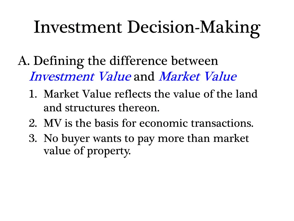 investment decision making