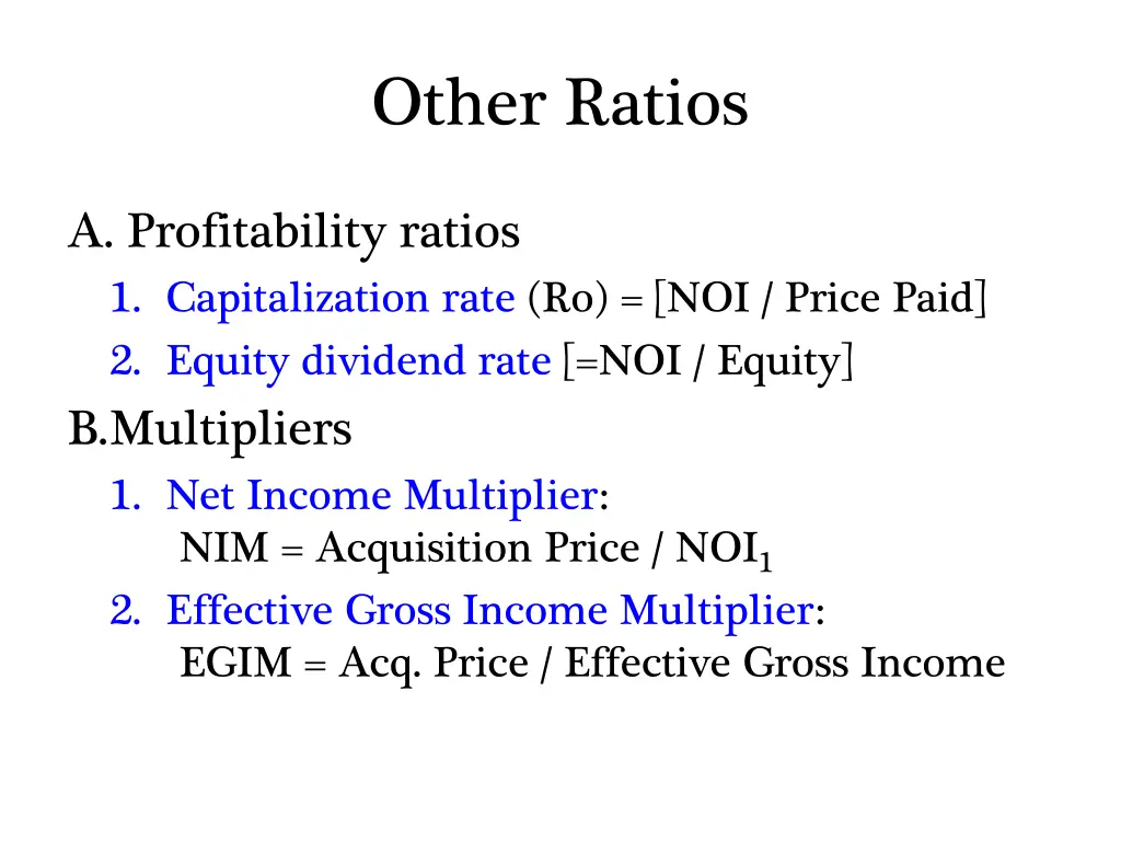 other ratios