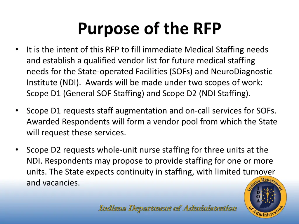 purpose of the rfp