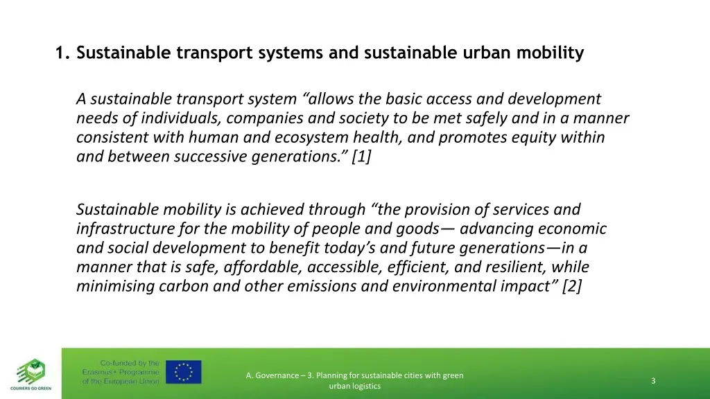 1 sustainable transport systems and sustainable