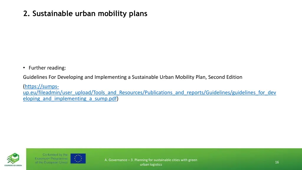 2 sustainable urban mobility plans