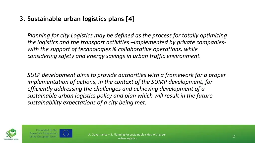 3 sustainable urban logistics plans 4