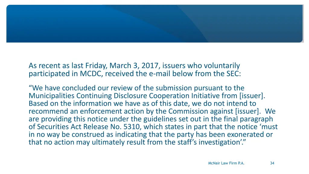 as recent as last friday march 3 2017 issuers