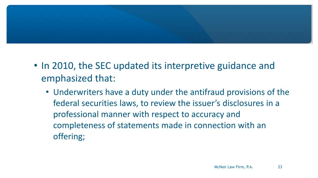 in 2010 the sec updated its interpretive guidance