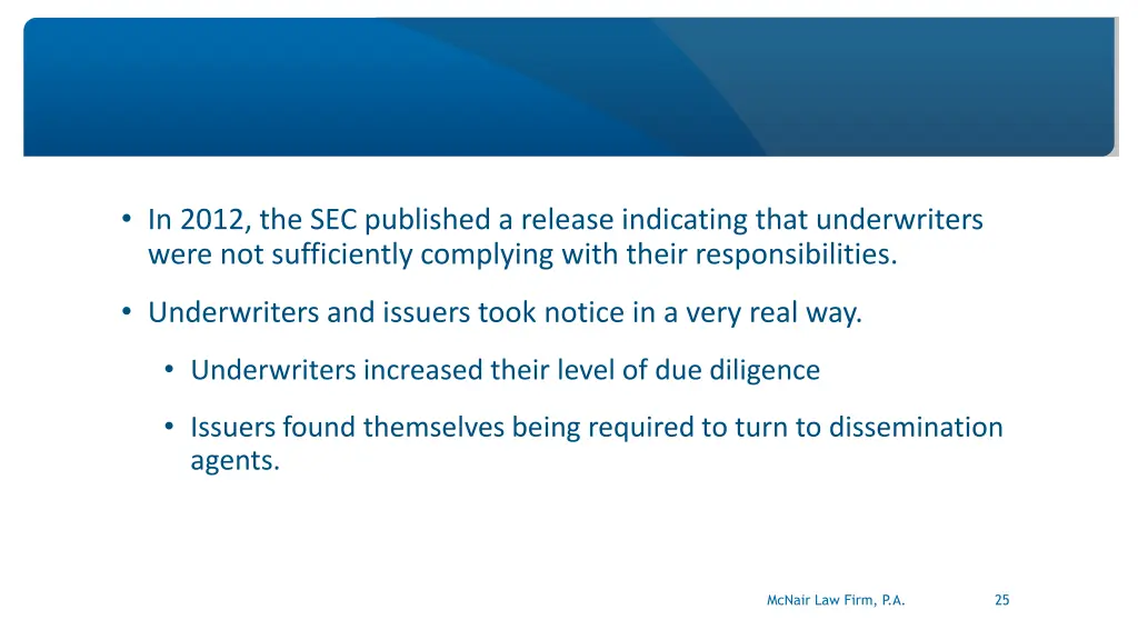 in 2012 the sec published a release indicating