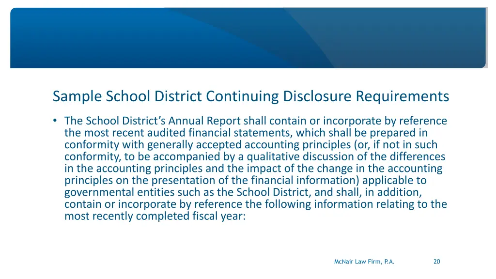 sample school district continuing disclosure