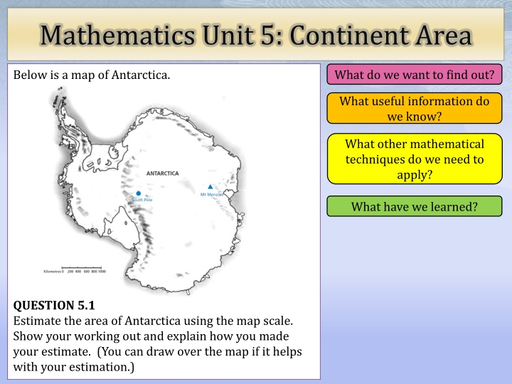 mathematics unit 5 continent area