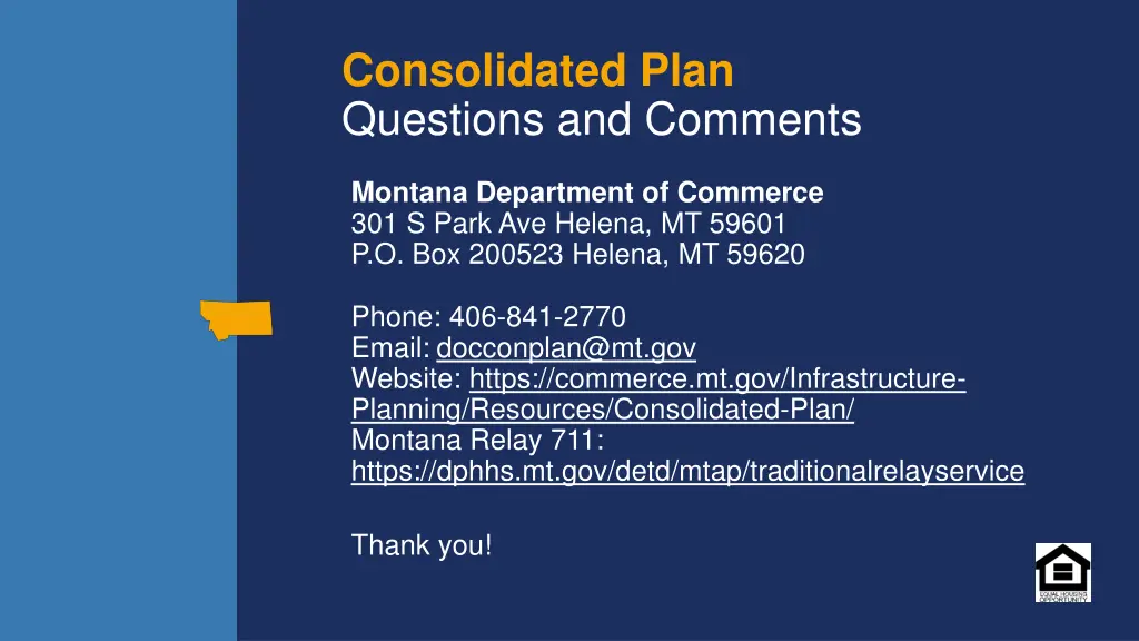 consolidated plan questions and comments