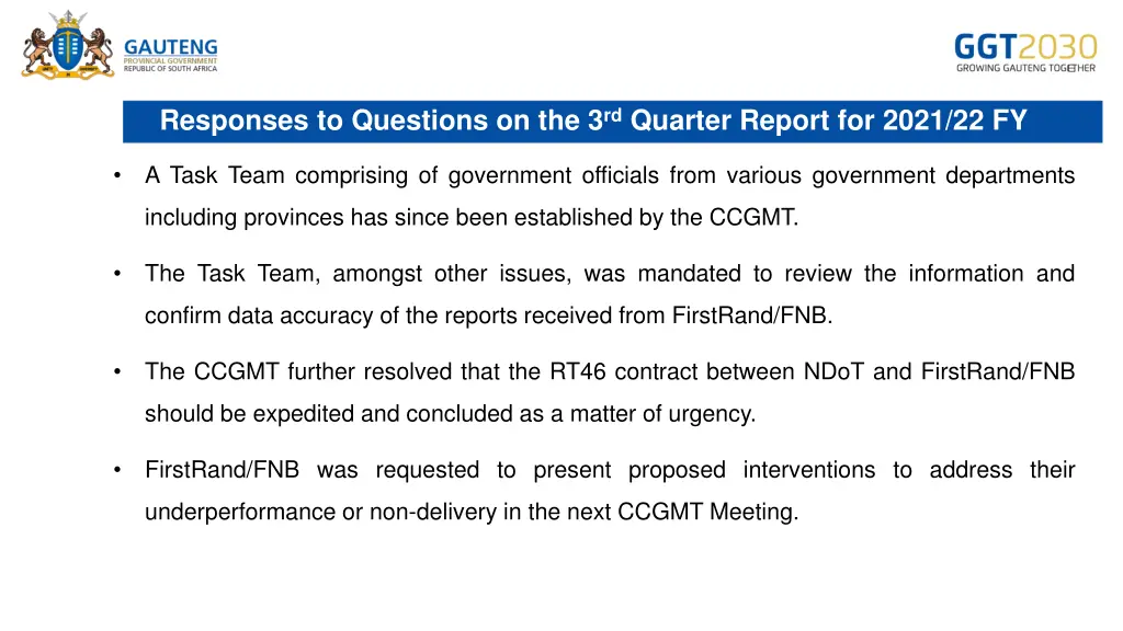 responses to questions on the 3 rd quarter report 1