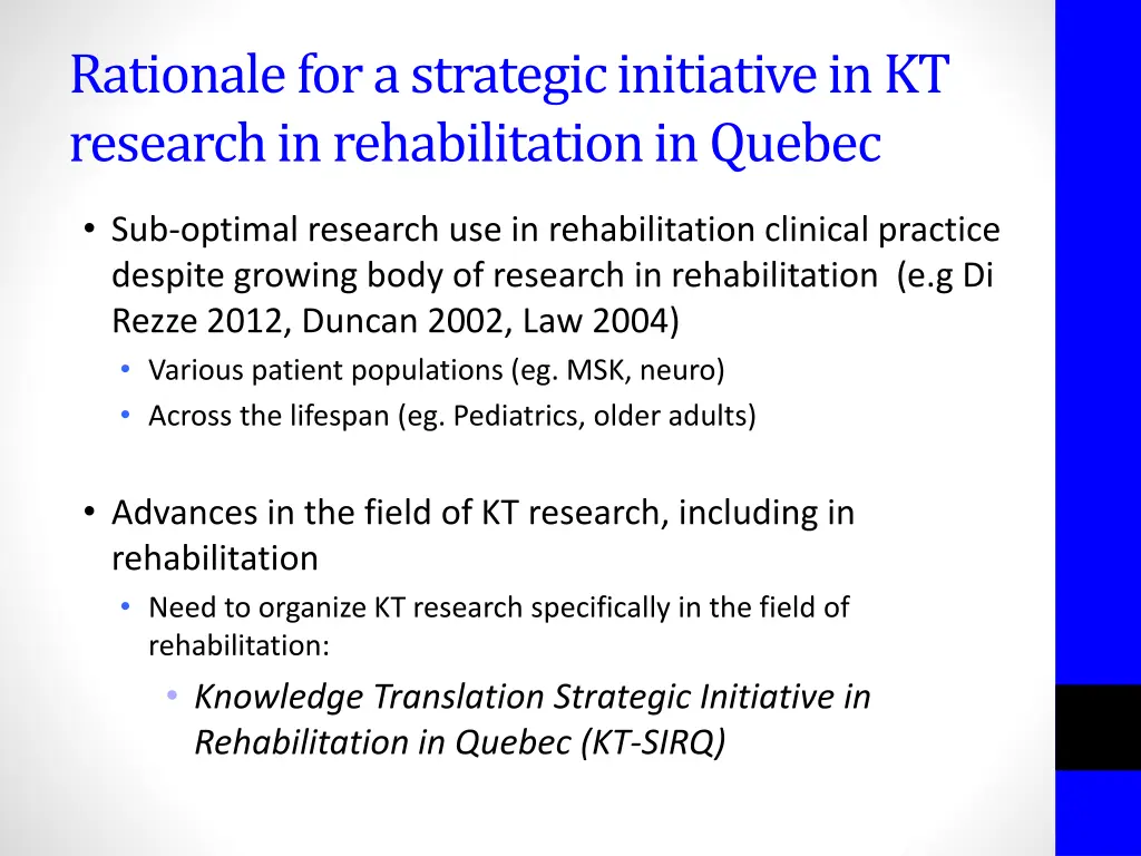 rationale for a strategic initiative
