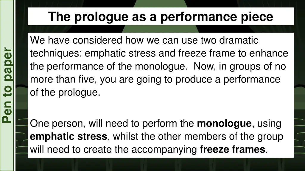 the prologue as a performance piece