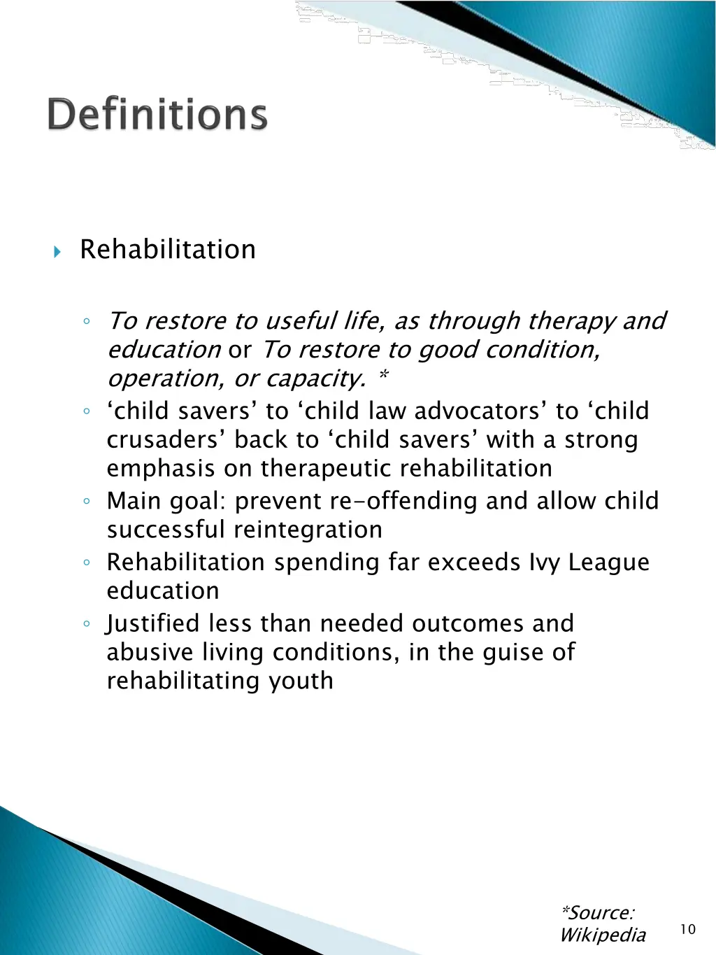 rehabilitation